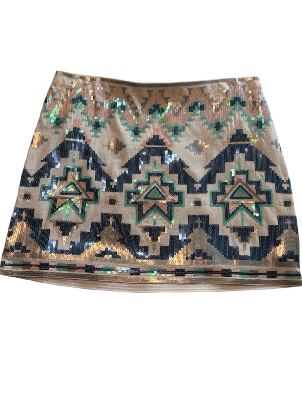 Express Sequin Ikat Mini Skirt Multicolor Size M - Picture 1 of 5